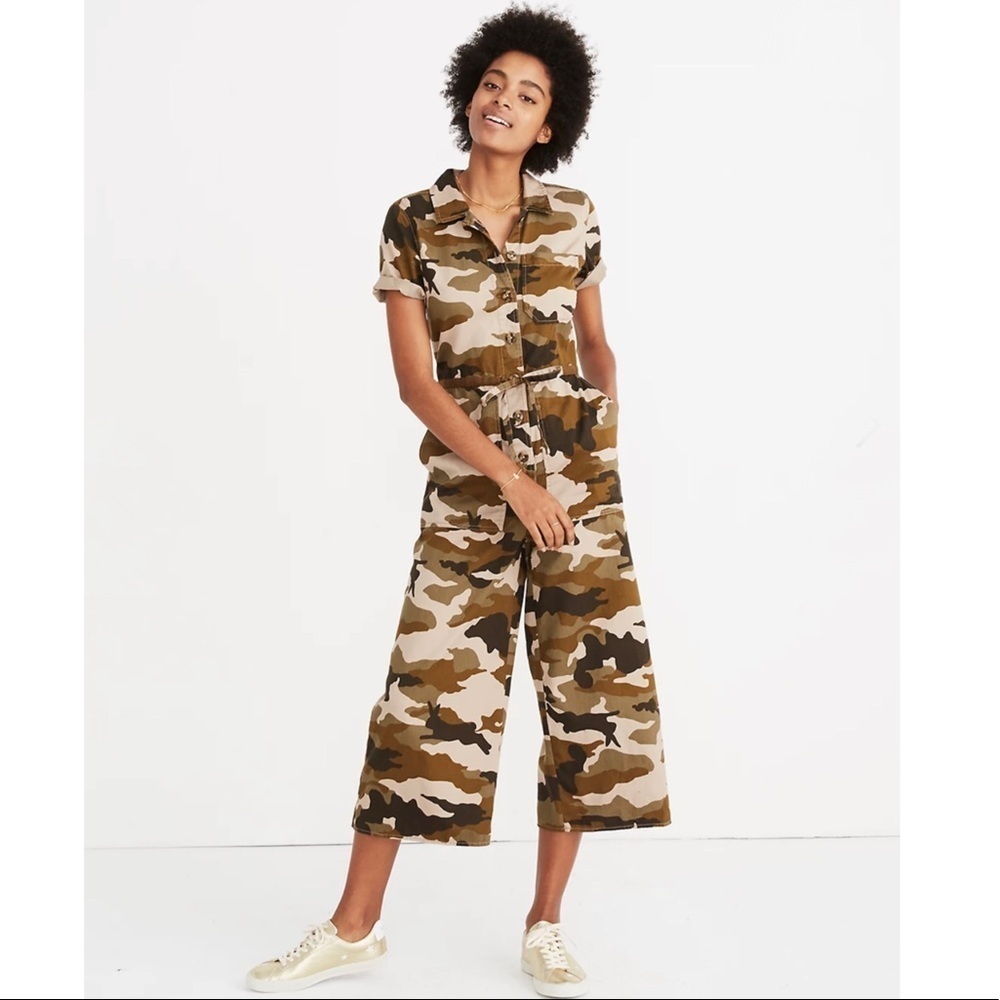 Madewell Wide-Leg Jumpsuit in Cottontail Camo
